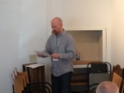 Micah Dean Hicks shared a flash fiction piece and a nonfiction piece during the reading.