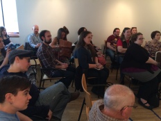 The audience at the reading, awaiting to hear a selection of poetry and prose from our readers.